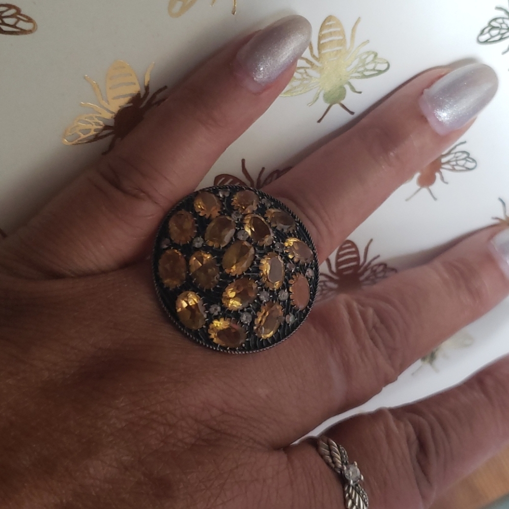 🐝Citrine Cocktail ring - Picture 3 of 5
